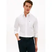 Tommy Hilfiger Light Oxford Solid Shirt White Größe: M | Business hemden Outlet | Herren | Weiß