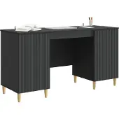 vidaXL Schreibtisch mit Regal Schwarz 142,5 x 50 x 75 cm Holzwerkstoff