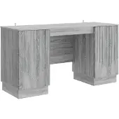 vidaXL Schreibtisch Graues Sonoma 142,5 x 50 x 75 cm Holzwerkstoff