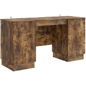vidaXL Schreibtisch Geräucherte Eiche 142,5 x 50 x 75 cm Holzwerkstoff