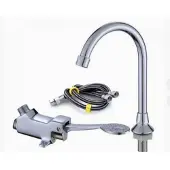 Lubgitsr Waschtischarmatur Fußbedienung Messing Laborhahn Pedal Wasserhahn 60 cm Hygiene