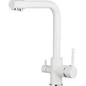 BieTal Wasserhahn Küche BT-301 3-Wege L-Auslauf Küchen Mischbatterie weiß