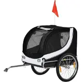 OEM Opvouwbare Hundebuggy mit Blinkern - 2-in-1 Hundebuggy - 130 x 73 x 90 cm – Weiss/Schwarz