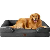 OEM Orthopädisches Hundebett XL, 112x81x15cm, Wasserdicht, Antirutsch, Hochrand, Dunkelgrau