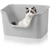 OEM Große Katzenbak XXL, hoch, grau, 64x45x33cm, wasserdicht