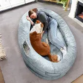 OEM Großes graues Hundebett, bequem, abnehmbar