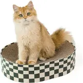 OEM Katzenkratzholz, ovaler Kratzbaum mit Lounge, 43x33x10cm, für Bank und Teppich
