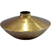 FineBuy Vase Tischvase 35cm Aluminium Alu Blumenvase Wohndeko Rund Handmade Deko Metall