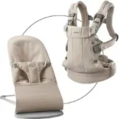 BabyBjörn Bundle Babywippe Bliss gewebt & Babytrage Harmony, beige