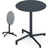 Blumfeldt Bistrotisch – 60 cm Rund Klappbar Outdoor-Tisch, Wetterfester Stahl, Platzsparend, Ideal für Garten, Balkon, Terrasse