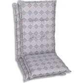 GO-DE Textil, Sesselauflage Mittellehner, 2er Set, Farbe: grau, Maße: 108 cm x 50 cm x 6 cm, Rueckenhoehe: 60 cm