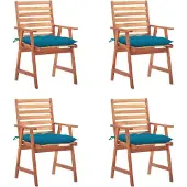 Prolenta Maison Exclusive - Garten-Essstühle 4 Stk. mit Kissen Massivholz Akazie