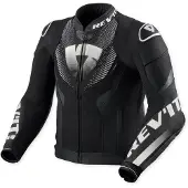 REV'IT! Revit Hyperspeed 3 Air perforierte Motorrad Lederjacke, schwarz/weiß, 52