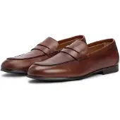 Tommy Hilfiger Loafer "FLEXIBLE SLIM LEATHER LOAFER" Blockabsatz, Slipper, Businessschuh mit Zierriegel