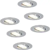 HOFTRONIC™ LED Einbaustrahler Chandler 4W 345lm 4000K Dimmbar Schwenkbar Edelstahl 6er Set