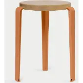 TIPTOE - LOU Hocker, Eiche natur / tangerine red