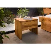 MASSIVMOEBEL24.DE Nachttisch Wildeiche 50x35x40 natur geölt JANGALI #719
