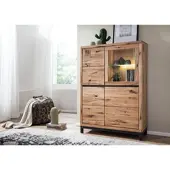 MASSIVMOEBEL24.DE Highboard Wildeiche 103x40x148 natur geölt VILLANDERS #105
