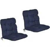 Beautissu 2er Set Niedriglehner Auflagen Set Flair NL, 100x50x8cm, Dunkelblau