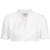 Nübler Dirndlbluse NÜBLER "Dirndlbluse kurzarm Babis", Damen, Gr. 32, weiß, Obermaterial: 65% Polyester PES. 35% Baumwolle CO., Blusen Dirndlbluse