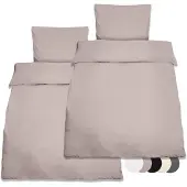 Beautissu 2er Set Renforcé Bettwäsche Set Julie, 155x200cm, 4tlg., Taupe