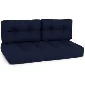 Beautissu Palettenkissen Outdoor 1x Sitzkissen & 2x Rückenkissen, Blau