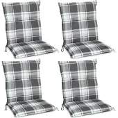 Beautissu 4er Set Sunny MK Niedriglehner Auflagen 100x50 cm in Mintgrün Kariert