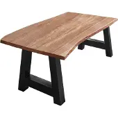 Sam Esstisch Baumkante massiv Akazie Natur 120 x 80 A-Gestell schwarz ATHEN