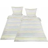 Beautissu Viola Bettwäsche 135x200cm + Kissenbezug 80x80cm Beige Biber 4tlg