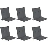 Beautissu 6er Set Niedriglehner Auflage Loft NL, 100x50x6cm, Graphitgrau