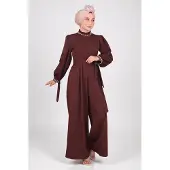 Turkishsouq Perlen Detailed Jumpsuit-Kleid Braun