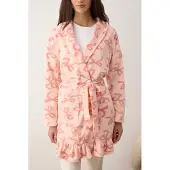 Turkishsouq Damen-Morgenmantel mit Rosa-Print