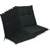 Beautissu 8er Set Niedriglehner Auflagen Base NL, 100x50cm, Graphit