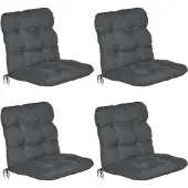 Beautissu 4er Set Niedriglehner Auflagen Set Flair NL, 100x50x8cm, Graphitgrau