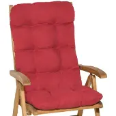 Beautissu Hochlehner Auflage Flair HL, 120x50x8cm, Rot