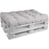 Beautissu Sitzkissen Palettenkissen Outdoor Eco Style, 120x80cm, Hellgrau