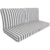 Deco Arts Abnehmbare Gartenkissen 120x60cm - Dunkelgraue Streifen