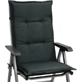 Beautissu Hochlehner Set Base HL Sitzkissen, 120x50x6cm Graphitgrau