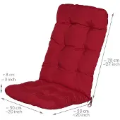 Beautissu 6er Set Hochlehner Auflagen Flair HL, 120x50x8cm, Rot