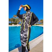 Turkishsouq Schwarzes Burkini-Set mit vollständiger Abdeckung und bescheidener Badebekleidung