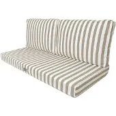 Deco Arts Abnehmbare Gartenkissen 100x50cm - Beigefarbene Streifen