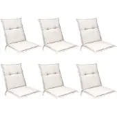Beautissu 6er Set Niedriglehner Auflagen Base NL, 100x50cm, Natur