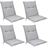 Beautissu 4er Set Niedriglehner Auflagen Base NL, 100x50cm, Grau