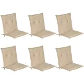 Beautissu 6er Set Niedriglehner Auflage Gartenstuhl Loft NL, 100x50x6cm, Natur