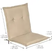 Beautissu Niedriglehner Auflage Gartenstuhl Loft NL, 100x50x6cm, Natur