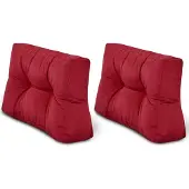 Beautissu 2X Rückenkissen Palettenkissen Outdoor Eco Style, 60x40cm, Rot