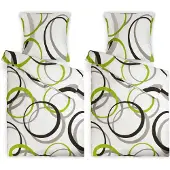 Beautissu 4tlg. Bettwäsche Set Nina 2xBezug 155x220cm & 2xKissenbezug 80x80 cm