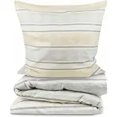 Beautissu 2tlg Biber Bettwäsche Viola, 155x220cm Kissenbezug 80x80 cm, Beige