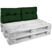Beautissu 2X Rückenkissen Palettenkissen Outdoor Eco Style, 60x40cm, Grün