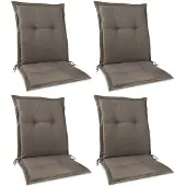 Beautissu 4x Set Premium Gartenstuhlauflage Niedriglehner 105x50x7cm, Taupe